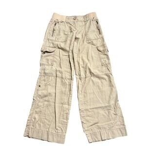 Ann Taylor LOFT Marisa Linen Blend Cargo Wide Leg Convertible Capri Pants Sz 0